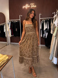 Brown Floral Dress