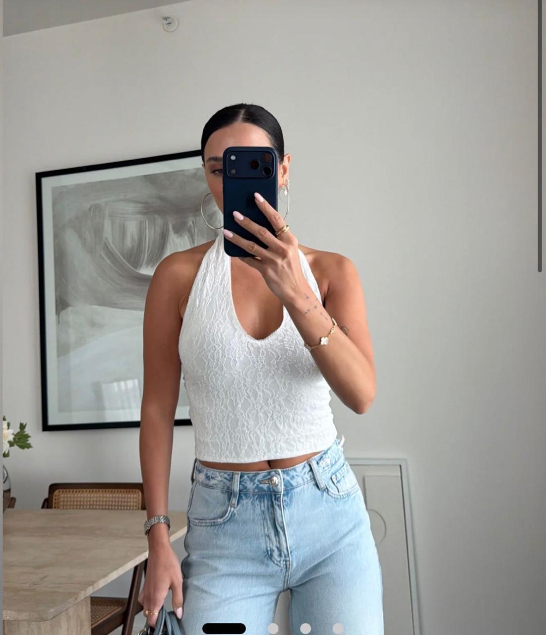 White Halter Top