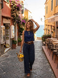 Navy Polka Pants