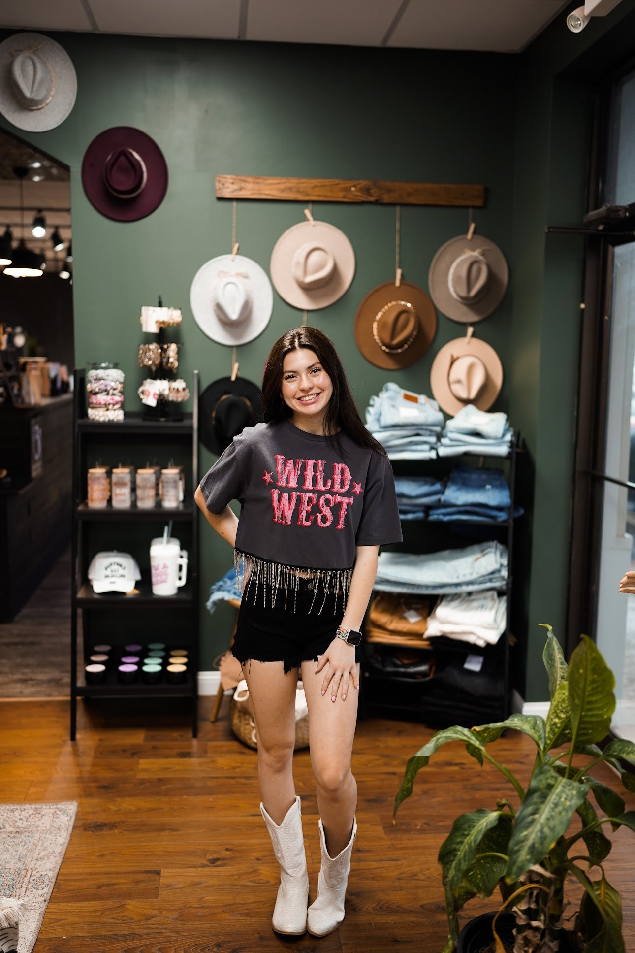 Wild West Rhinestone Cropped Top