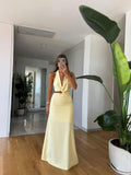 Yellow Belly Split Dress