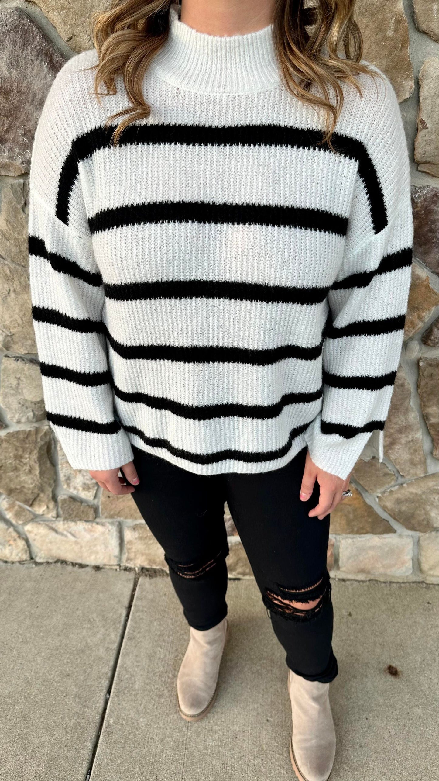 Black & White Stripe Sweater