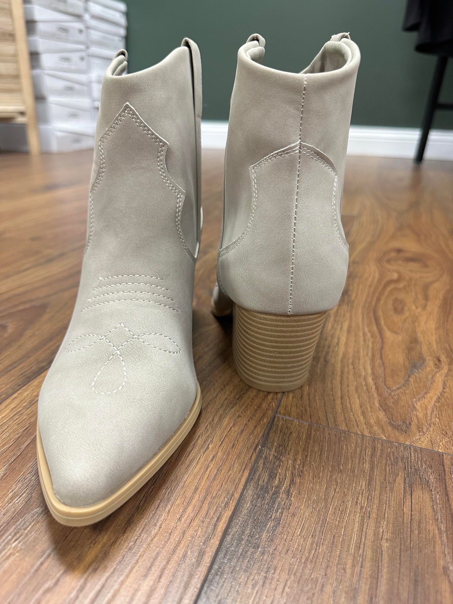 Taupe Western Booties