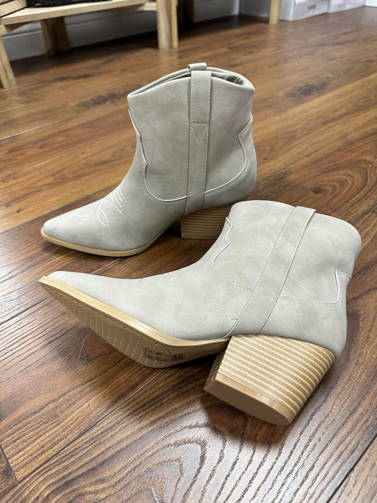 Taupe Western Booties