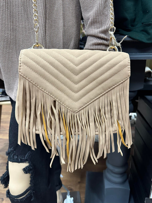 Russel Quilted Crossbody Fringe